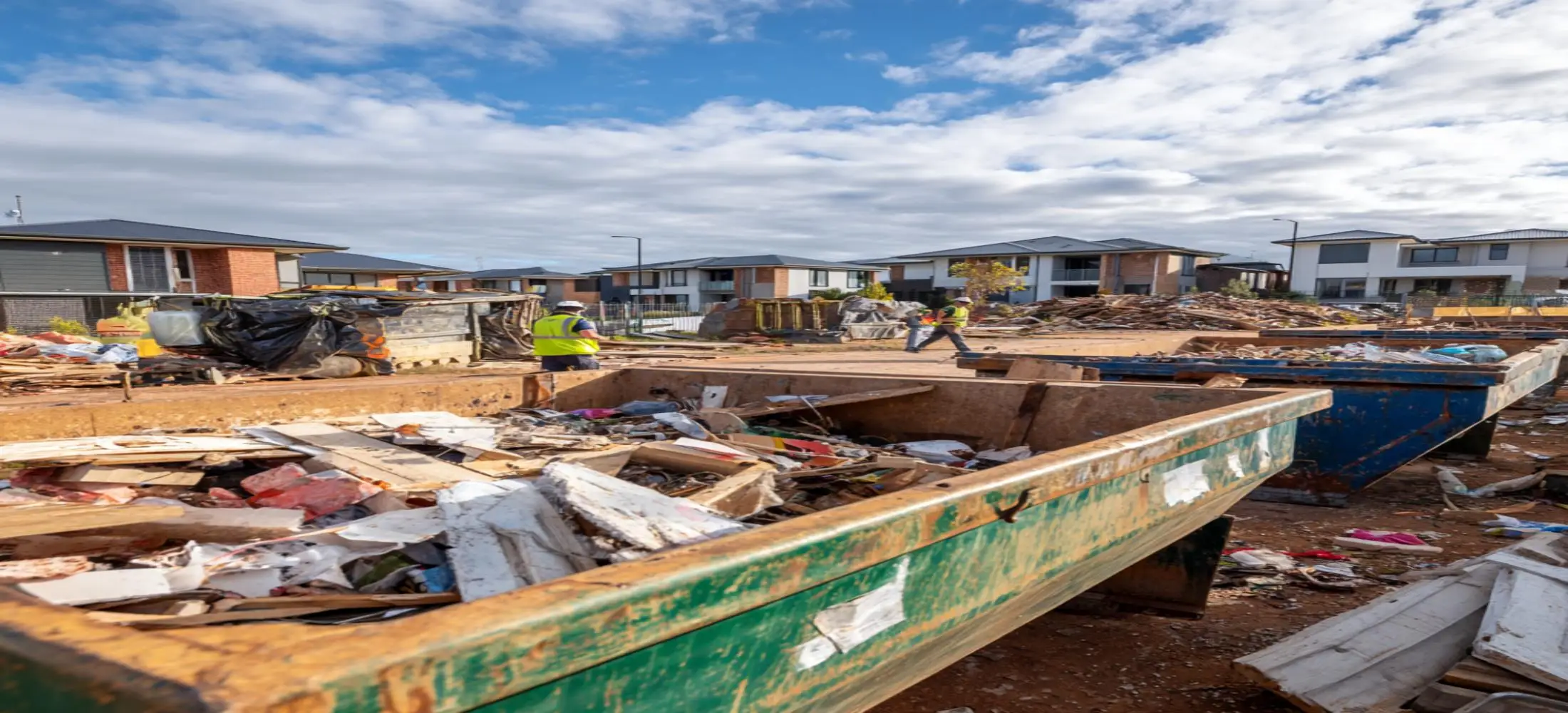 Multiple skip bins handling household, garden and construction waste across skip bins Bunbury WA service locations